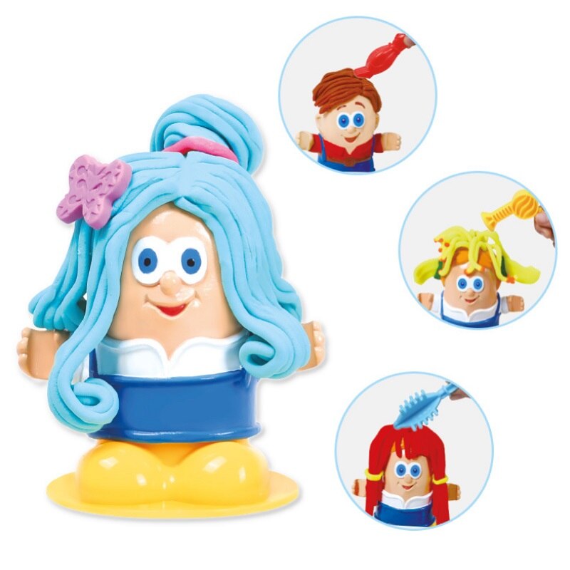 Barn leker degformar frisör barn 3d pedagogisk leksak modellering lera plasticine verktygssats diy frisyr modell