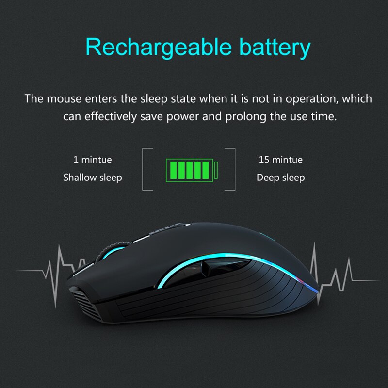 2.4G Bluetooth-compatible Wireless Mouse Rechargeable Silent Gaming Mouse For Macbook HP LED light Mice Computer PC Gamer Mouse