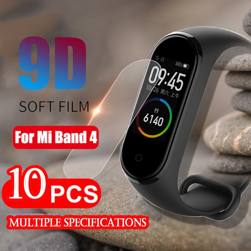 Para xiaomi mi banda 4 protetor de tela filme macio para xiaomi mi banda 4 inteligente pulseira acessórios tela cheia filme permeabilidade