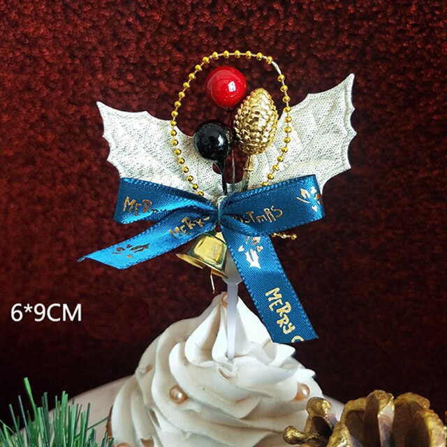 10Stck Weihnachten Kuchen Deckel Mini Weihnachten Baum Cupcake Deckel Ornamente Neue Jahr Weihnachten Party freundlicher Geburtstag Kuchen Dekor Liefert: Typ6
