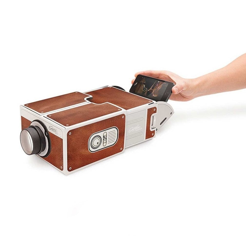 Mini projecteur portatif de téléphone intelligent de carton 2.0 projecteur audio vidéo de projection de téléphone Portable cinéma maison pour IOS ANDROID