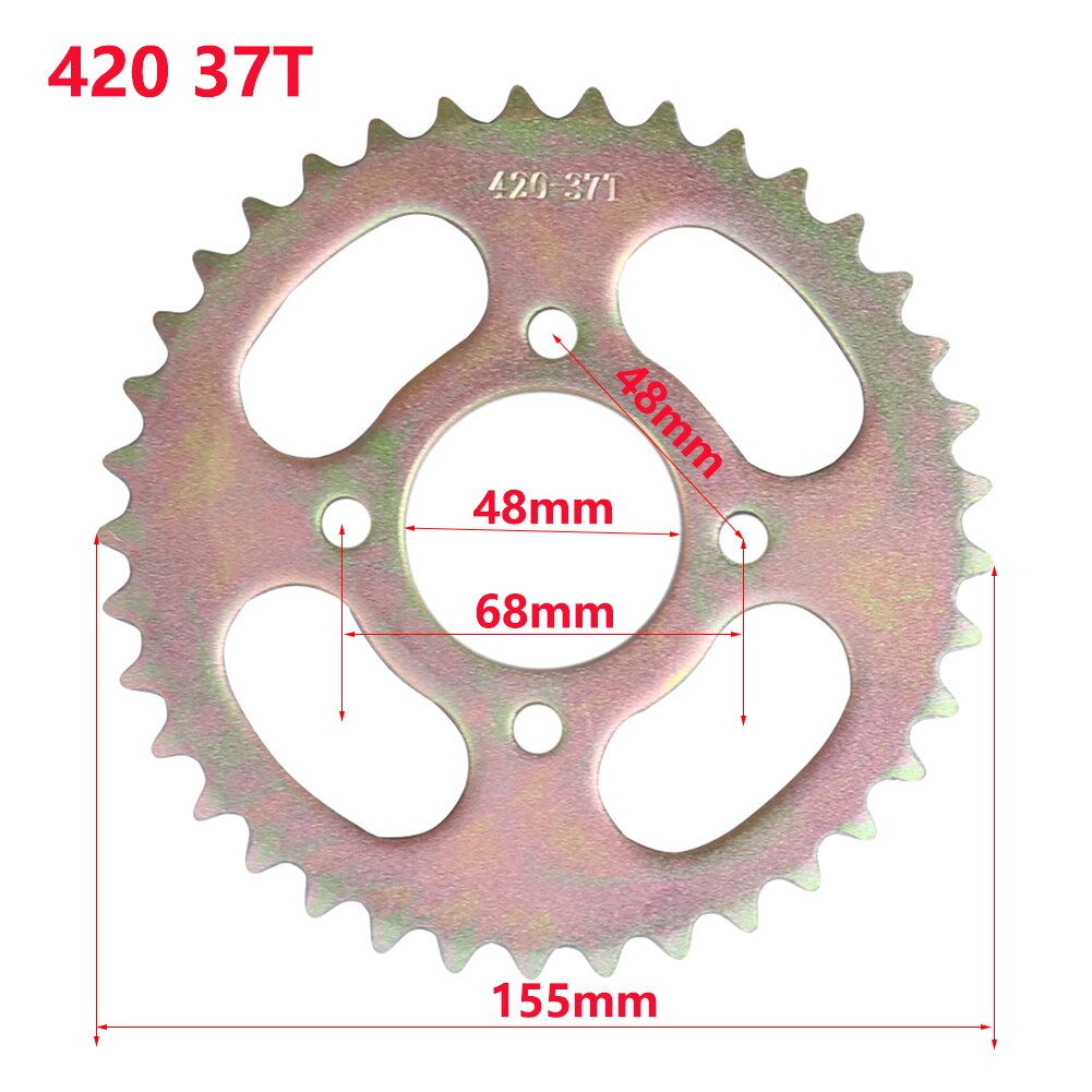 420/428 Chains 37T Motorcycle Chain Sprockets Rear Back Sprocket Cog For 110cc 125cc 140cc Dirt Pit Bike: 420 37T 48mm