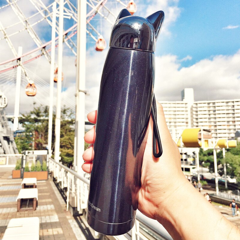 Termo de acero inoxidable para estudiantes, taza de para parejas, dorado, negro, azul, rosa y rojo, bonito, a la , para todos los reyes de la gente