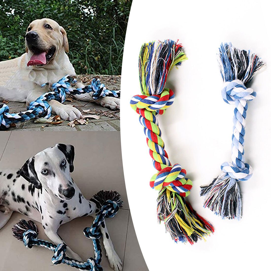 1 Pcs Hond Bite Touw Speelgoed Huisdieren Honden Supplies Pet Dog Puppy Katoen Chew Knot Toy Duurzaam Gevlochten Bone Touw funny Tool Willekeurige Kleur