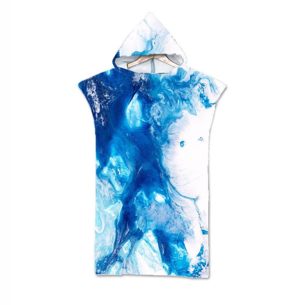 Fluss Gold aufbringen Mikrofaser Gedruckt Mit Kapuze Strand Schlecht Handtuch Für Erwachsene freundlicher Schnell Trocken Schwimmen Schwimmbad Poncho Mantel Bademantel: S / Beige