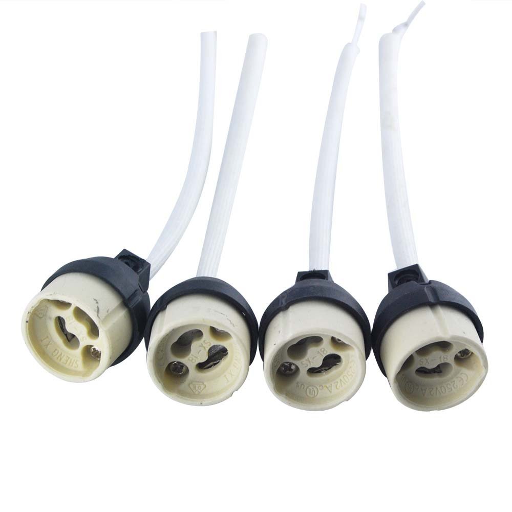 Conector de Base de enchufe MR16 Gu10, soporte de cerámica, cableado de lámpara para Base GU10, bombilla Led halógena Socke o GU10