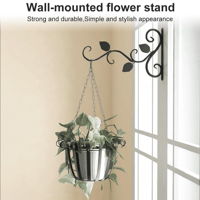 Wall-mounted Iron Basket Hook Hanger Plant Flower Pot Hanging Bracket Metal Stand Wall Decoration Dropping