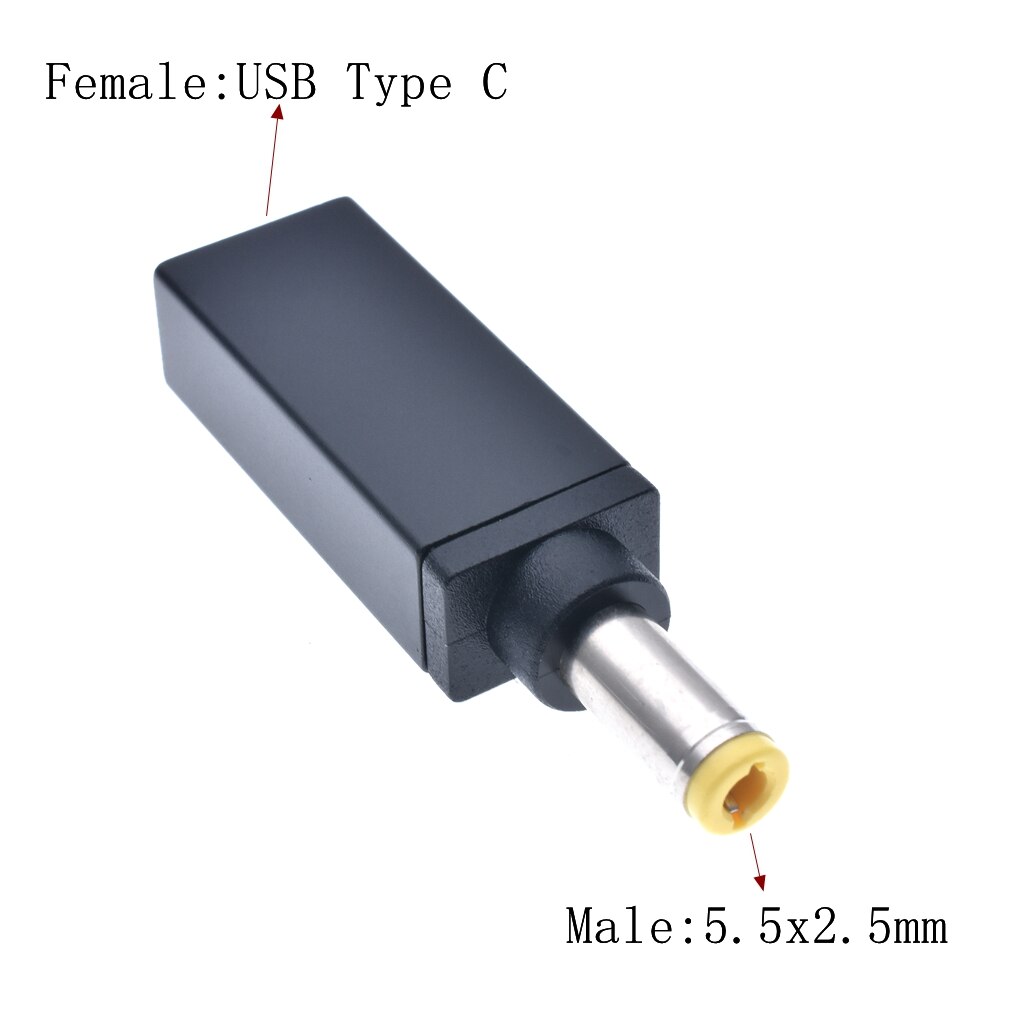 Usb 3.1 usb-c type-c bus  to 5.5 x 2.5mm 7.4 x 5.0mm 4.5 x 3.0mm dc strømforsyning stik konverter bus med pd simulation trigger: 5.5-2.5
