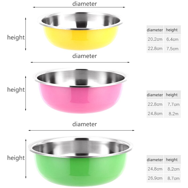 Drie Stuk Kleur Kom Ronde Rvs Wastafel Kleur Verf Proces Keuken Accessoires