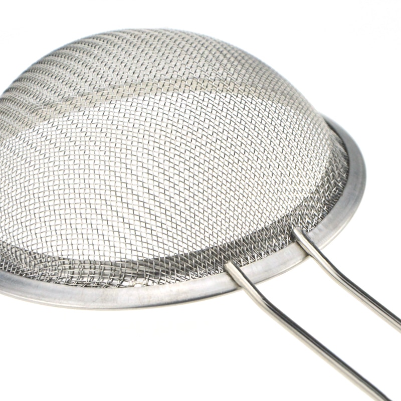 Stainless Steel Fine Wire Colander Long Handle Kitchen Flour Mesh Sieve Sturdy Oil Strainer Sifter