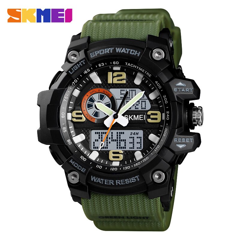 Skmei outdoor sporthorloge heren dames dual display digitaal polshorloge chrono 3 tijd dames waterdichte horloges reloj