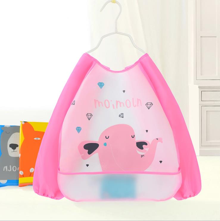 Baby Bibs Infant Burp Cloths Long Sleeve Waterproof Coverall Baby Animals Toddler Scarf Feeding Smock Baby Feeding Accessories: 1