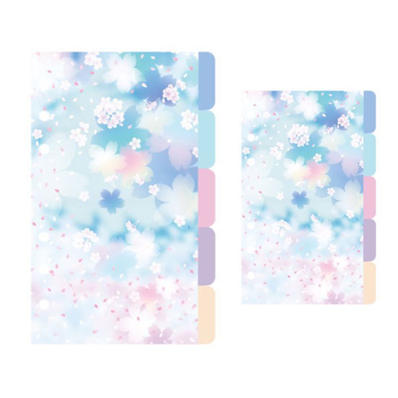 1Set Cherry Blossom A5 A6 Loose Leaf Notebook Divider Index Separator Binders X6HB