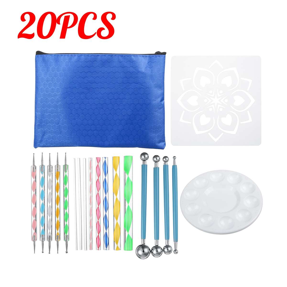 Juego de punteo de Mandala para pintura de rocas para mujer: 20 pcs