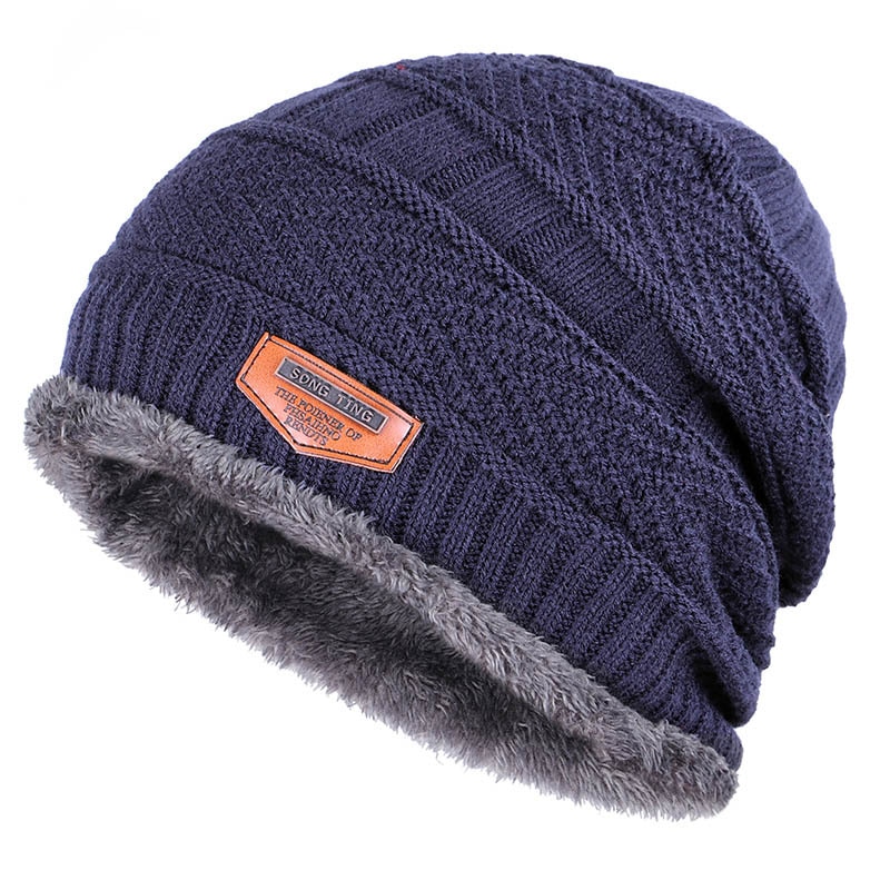 Unisex fleece foret beanie hat strik uld varm vinter hat tyk blød stretch hat til mænd og kvinder hatte & kasketter: 05