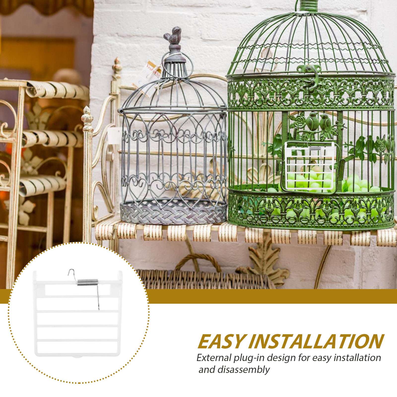 3Pcs Bird Cage Door Accessories Spring Wire Fixed Door Replacement Parts Supplies Pet Products Home Garden Nest