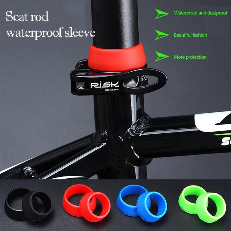 Bike Seat Post Ring Silicone Waterproof Bicycle Dust Cover for MTB Road Bike Cycling Seatpost Case Protective Bike Accessories