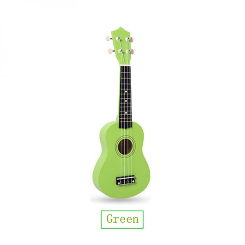 21 Inch Ukelele Lovers Must-have Basswood Pure Color Ukelele 4 Strings Pure Tone Musical Instrument: Green