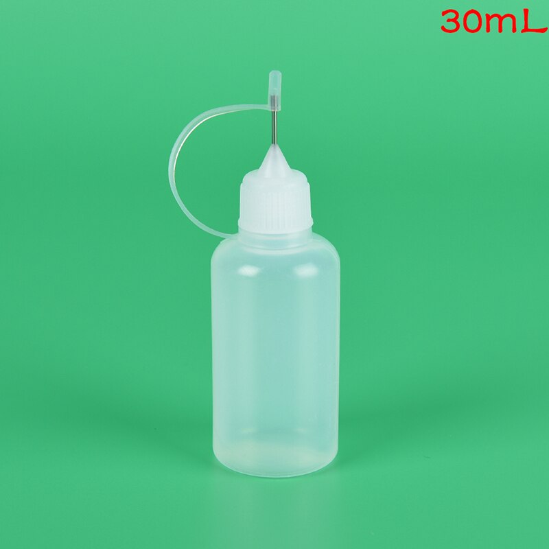 1 Pc 30 Ml Lege Squeezable Fles Naald Tip Naald Squeeze Lege Fles Metal Naald Cap Wit Plastic Dropper Flessen
