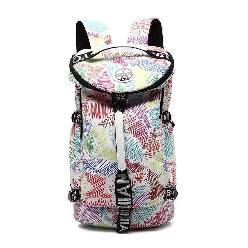 YOUMIAN Large-capacity travel backpack female shoulder bag sports fitness canvas bag light hiking travel luggage: line small