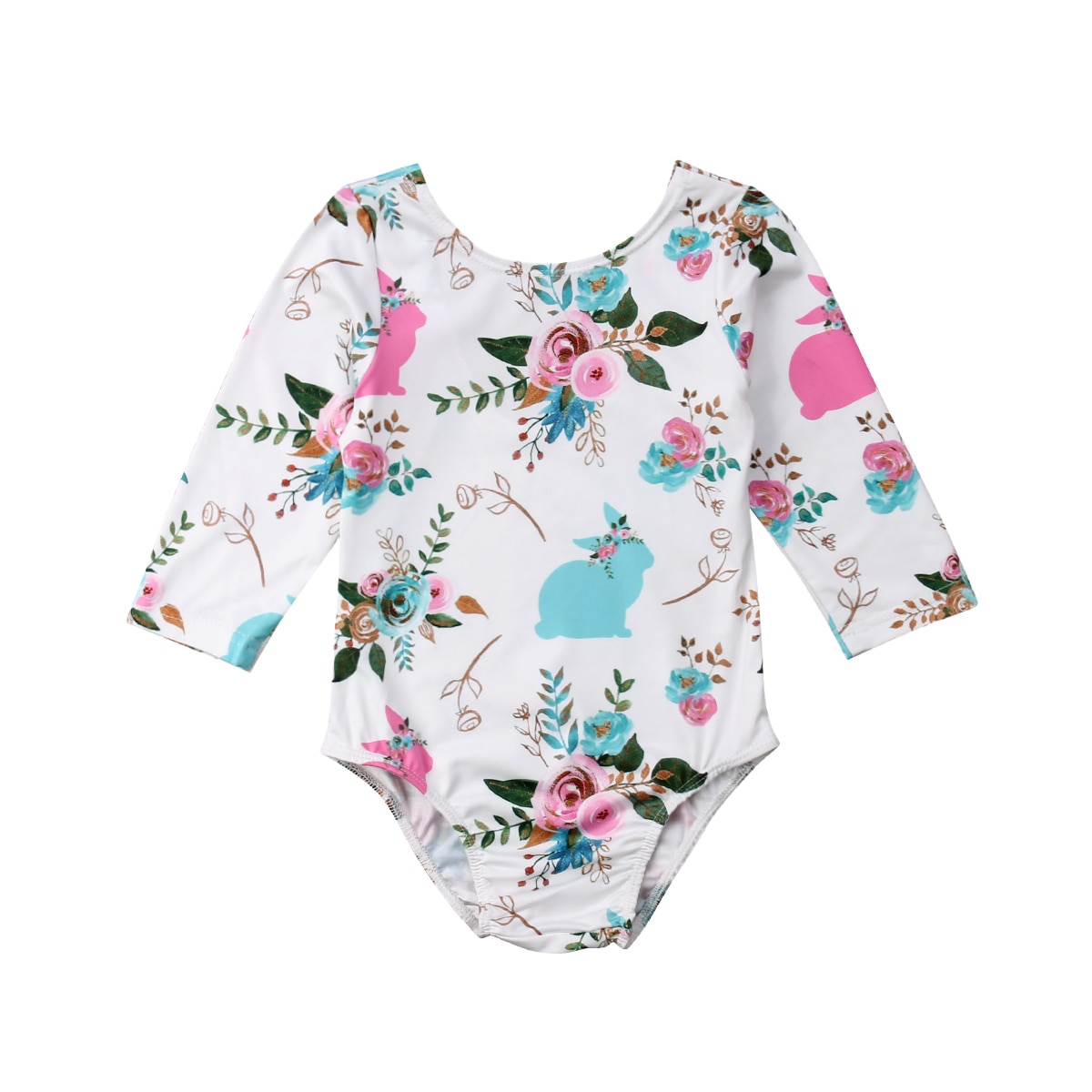 0-18M nouvellement automne mignon infantile enfants bébé filles garçons combinaisons à manches longues imprimé Floral bulle queue combinaisons