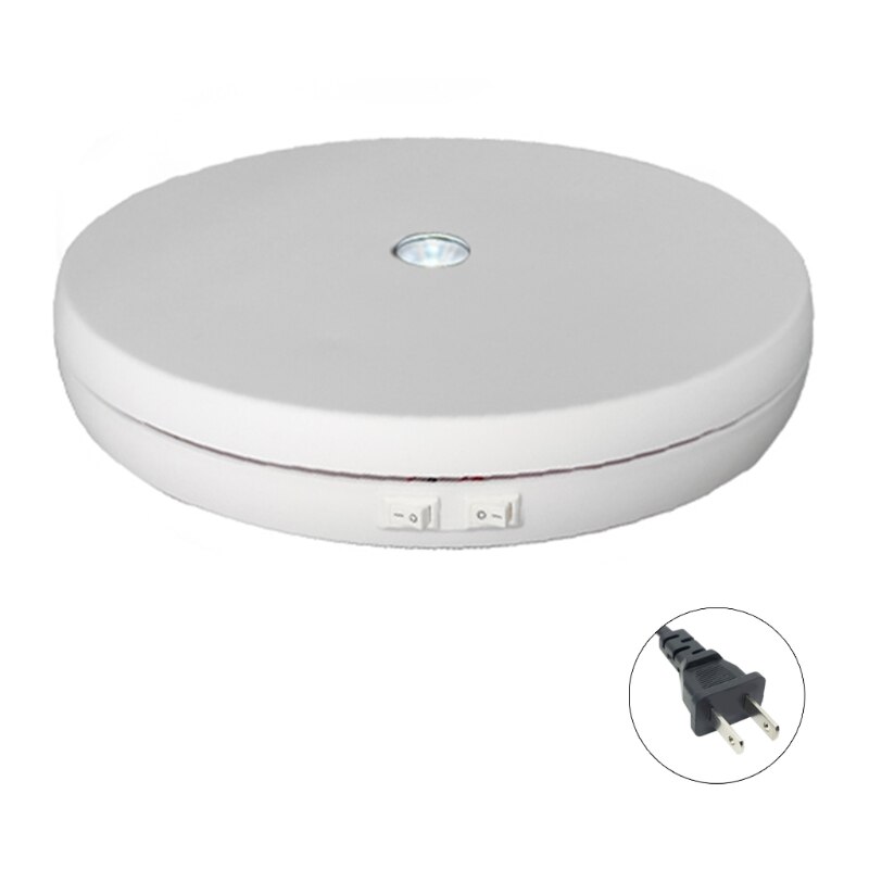 1Set Motorized Turntable Display 360 Degree Electric Rotating Display Turntable for Display Jewelry Watch Digital Product: White-US
