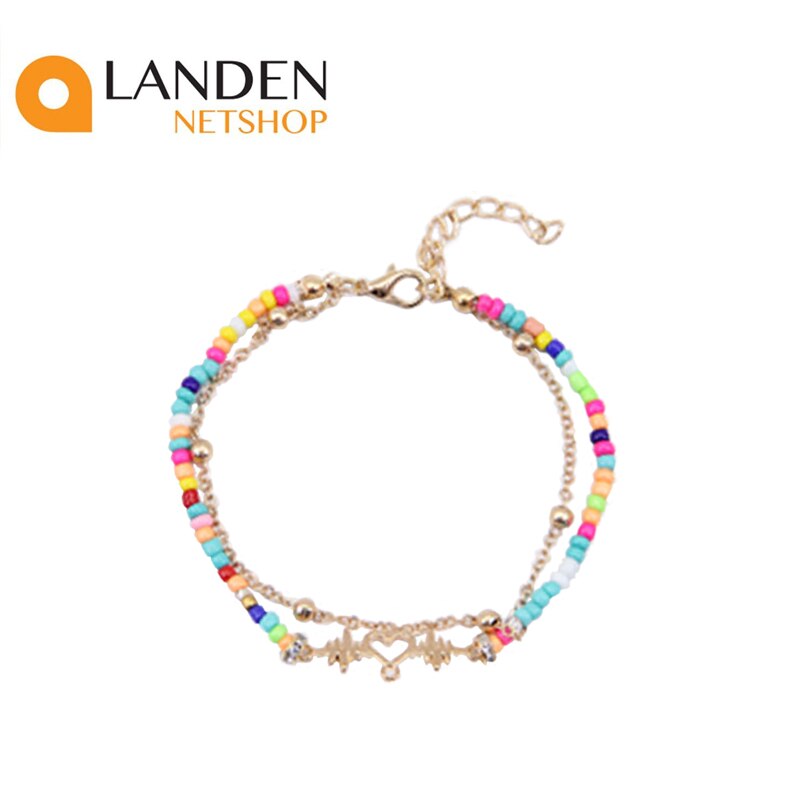 tobilleras boho Vintage para mujer, cadena de oro a la , pulsera de tobillo con cuentas de colores, joyería de pie