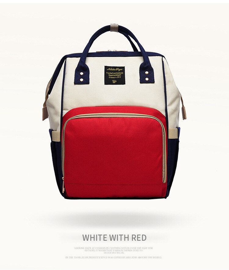 Mummietas multifunctionele babytas moedertas babyflesrugzak luierrugzak babytassen moederrugzak luiertas: Wit en rood