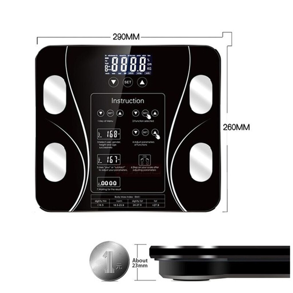 Smart BMI Scale High Precision Touch Control Digital Bathroom Electronic Weight Scale Health Body Composition Analyzer Monitor