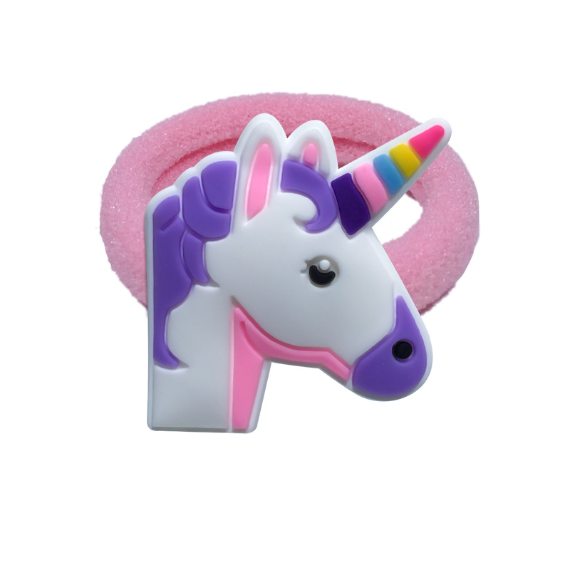 Eenhoorn Elastische Haarbanden Kids Rubber Hoofdbanden Haar Clips Haarspelden Meisjes Hoofddeksels Kinderen Haaraccessoires: 1PCS  3710-03