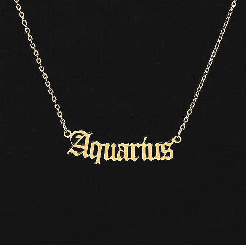Gorąca sprzedaż konstelacji zodiaku naszyjniki biżuteria dla kobiet moda styl zaprojektowany list strzelec Leo naszyjniki Collier