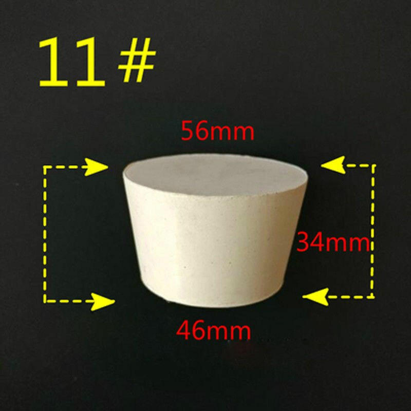 7 sizes Laboratory Rubber Plug Bungs Flask Tapered Tube Solid White Alkali-resisting Lab Push-In Sealing Plug: Style  11