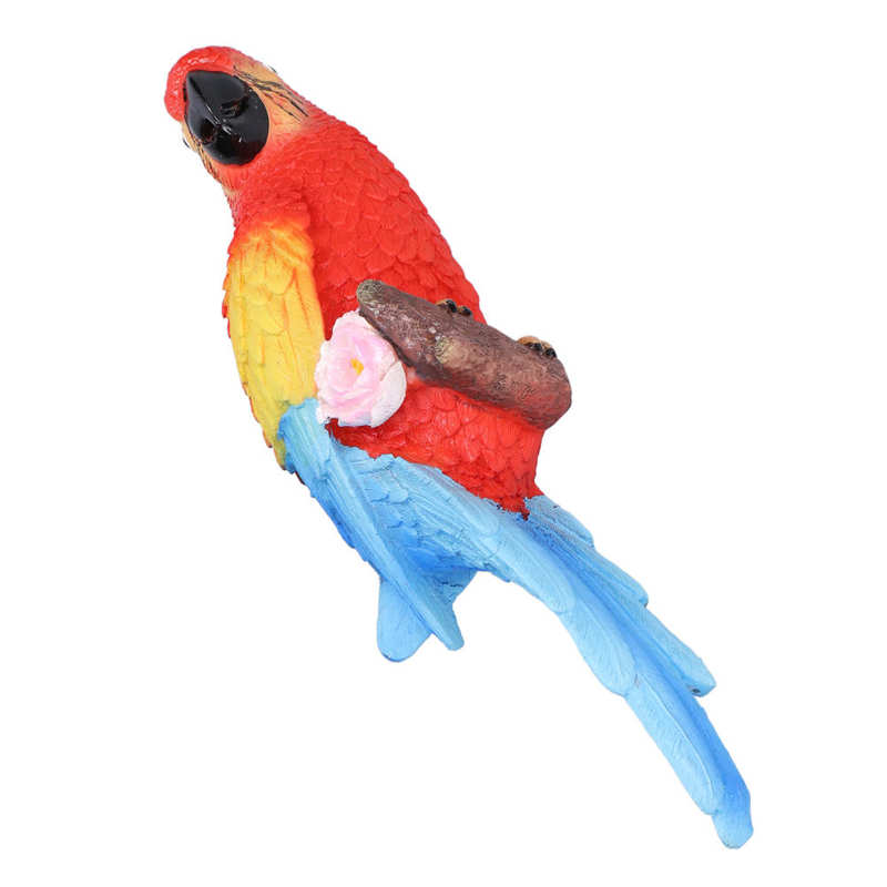 Parrot Sculpture Wall Mounted 10 X 32.5 X 7cm Tropical Colorful Hanging Macaws Sculpture for Patio