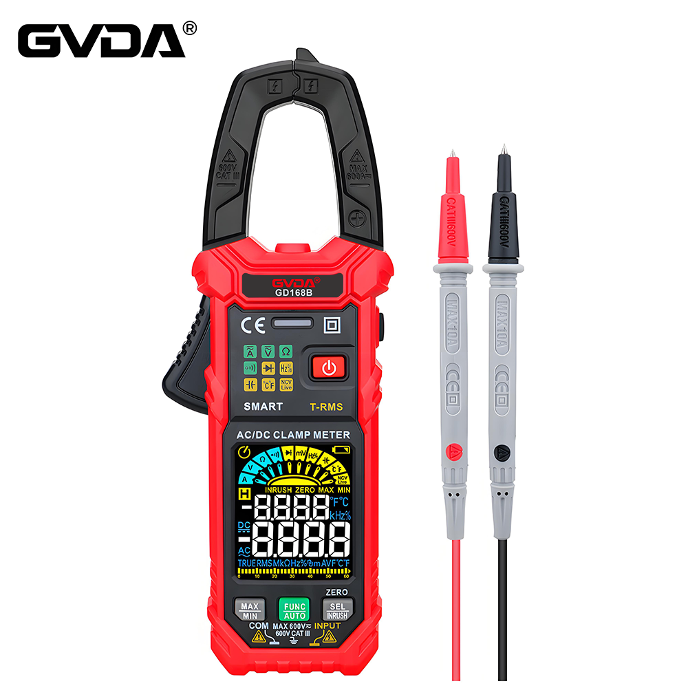 GVDA Clamp Meter Digital Multimeter True RMS Auto Range NCV DC AC Voltage Tester Voltmeter Smart Multitester