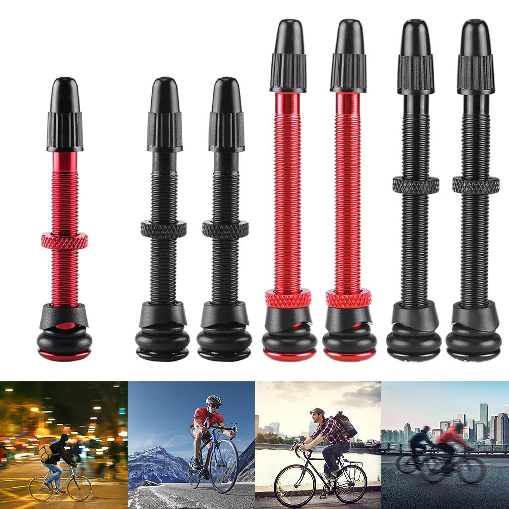 1 Paar Tubeless Stem Presta Ventiel Voor Road Mtb Bike 58/72Mm Aluminium Repareren Elements Tubeless Band tyre