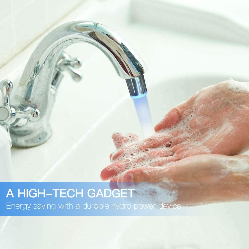 led temperature control faucet kitchen bathroom faucet temperature control three-color color faucet aerator with adapter