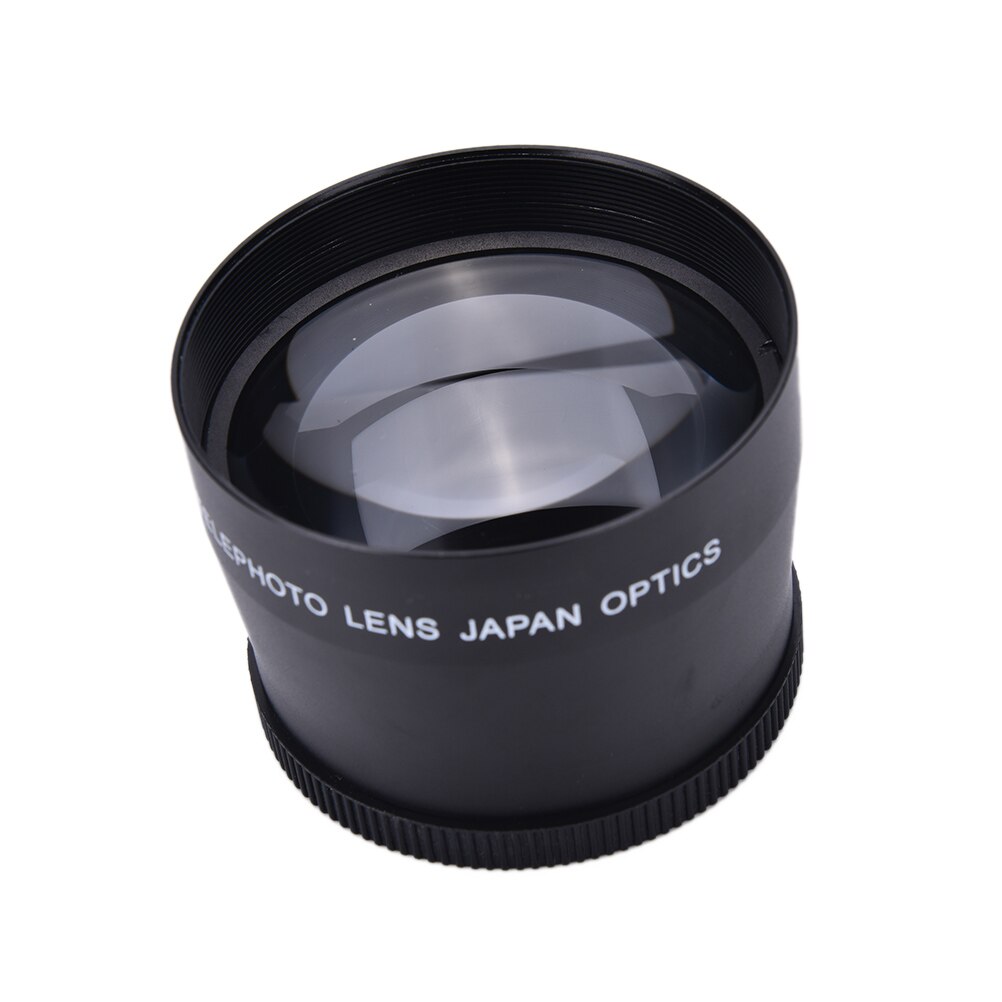 Lente teleobjetivo de 58mm2.0X + paño de limpieza para Canon Nikon Sony Pentax teleobjetivo con tapa delantera tapa trasera bolsa de lente