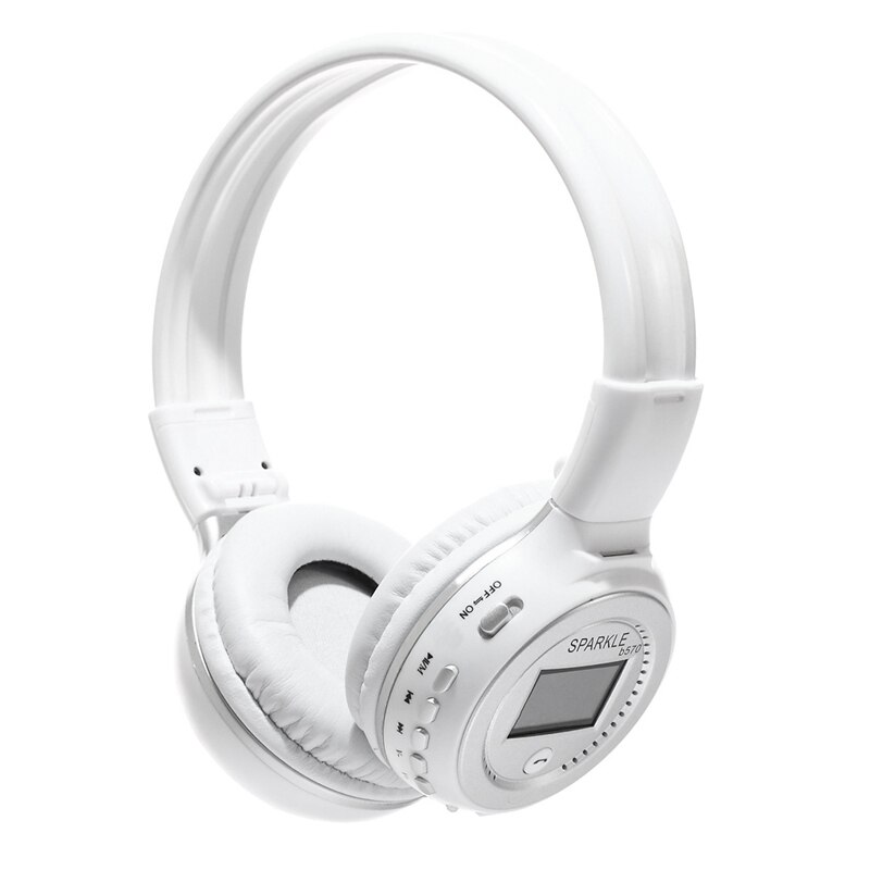 ZEALOT B570 Stereo Bluetooth Wireless Headphone With Mic Handsfree Headset with fm radio for iPhone Samsung Support TF Card: White