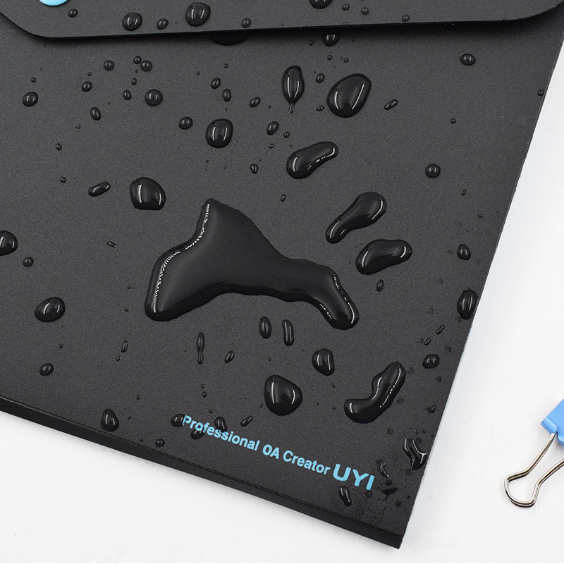 EZONE 1PC A4 Button File Bag Large Capacity Multi-layer Folder 8 Colors Meeting Information Bag Utility Stationery