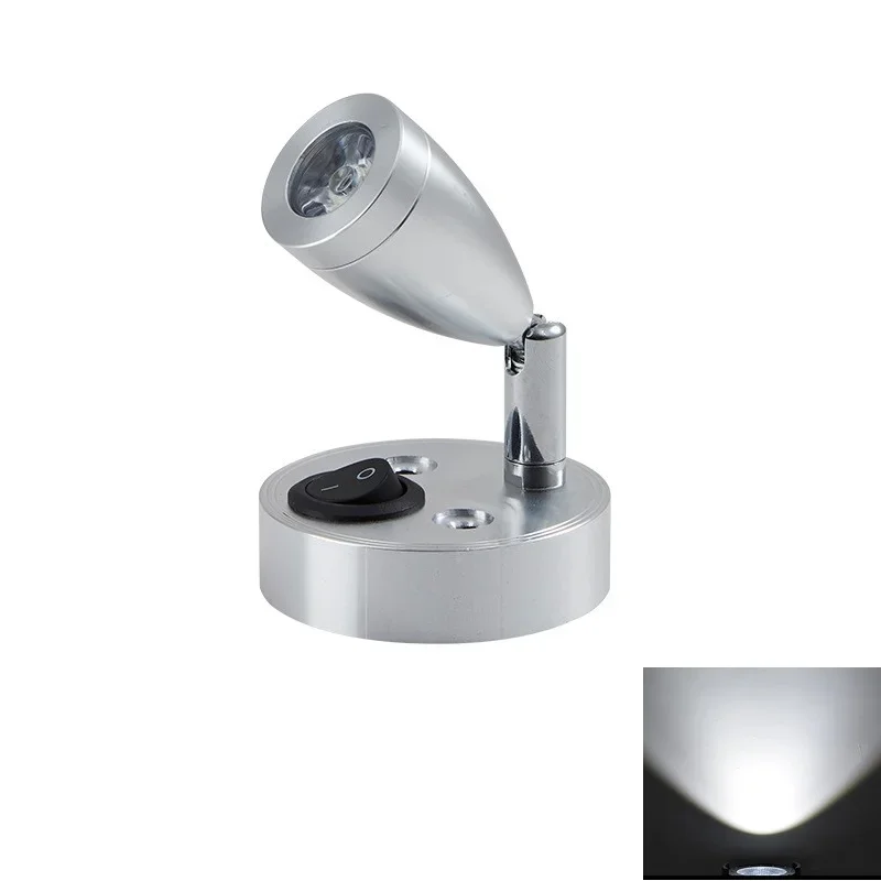 12V LED Interior Reading Lights Switch Campervan Boat Portable Auto Interior Lamp RV Camper Accessories: black