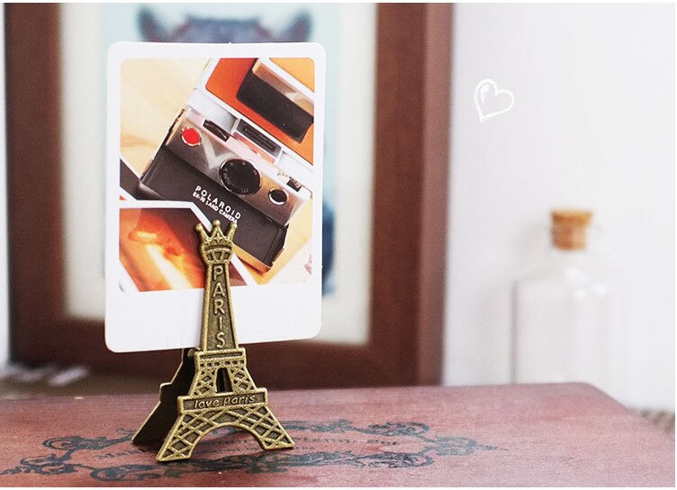 &quot;Avond in Parijs&quot; Eiffeltoren Metalen-Afwerking Plaats Kaart/Houder Bruiloft Benodigdheden