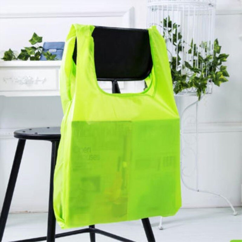 Mulher dobrável verde sacola de compras tote dobrável bolsa bolsas conveniente sacos de compras bolsa de supermercado grande-capacidade: Light Green