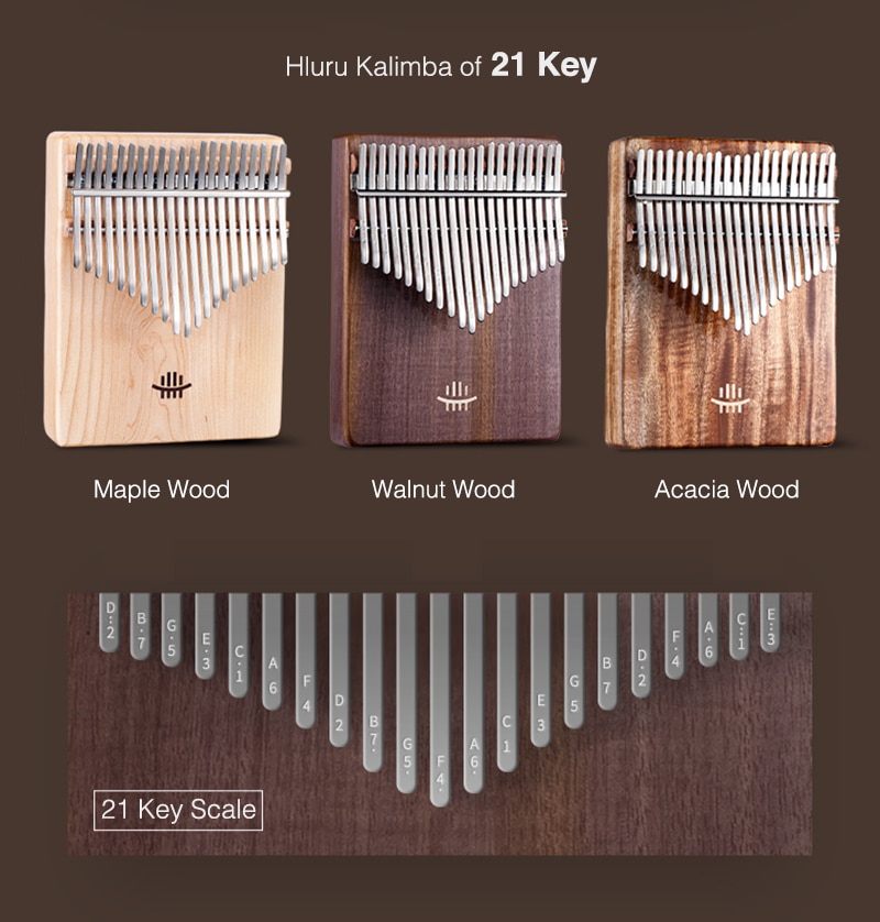 17 21 Key Kalimba Wooden Figure Keyboard Thumb Piano Musical Instruments Chamfer Calimba Mini Kalimbas Accessories