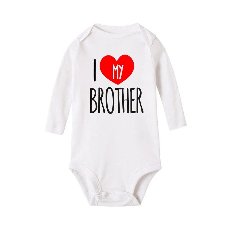 Ik Hou Mijn Zus/Brother Baby Jongens Meisjes Zomer Lange Mouw Bodysuits Peuter Tweeling Rompertjes Casual Baby Rompertjes
