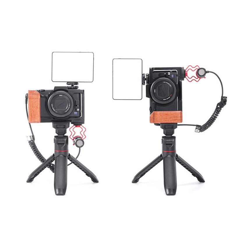 Camera Kooi Beschermende Behuizing Houten Handvat Grip Voor Sony ZV1 Camera Aluminium Camera Kooi Frame Video Stabilizer Mount