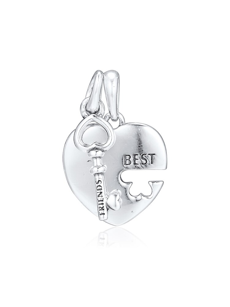 Ckk 925 sterling silver kunglig nyckel hänge berlock passar original armband halsband kvinnor gör-det-själv smycken bijoux femme: Vänner hjärta nyckel