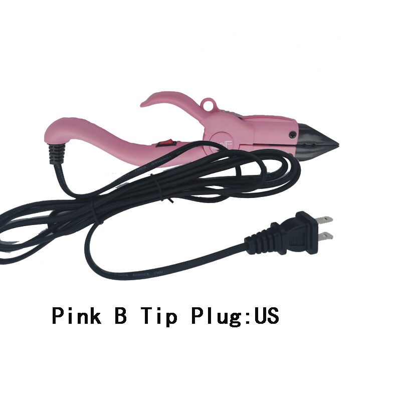 1Pcs Factory Outlet Temperatuur Constante Vlakke Plaat Fusion Heat Iron Hair Extension Keratine Bonding Gereedschap + Geïsoleerde Vingers: PinK  US plug  B