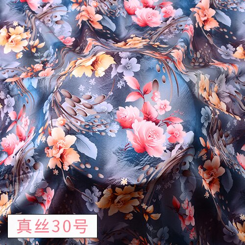 Chinese Zijde Stof Door De Meter Pure Zijde Katoen Hoogwaardige Voor Jurk Bloemen Rok Cheongsam Flower Gedrukt Zachte brocade Naaien: Silk 30