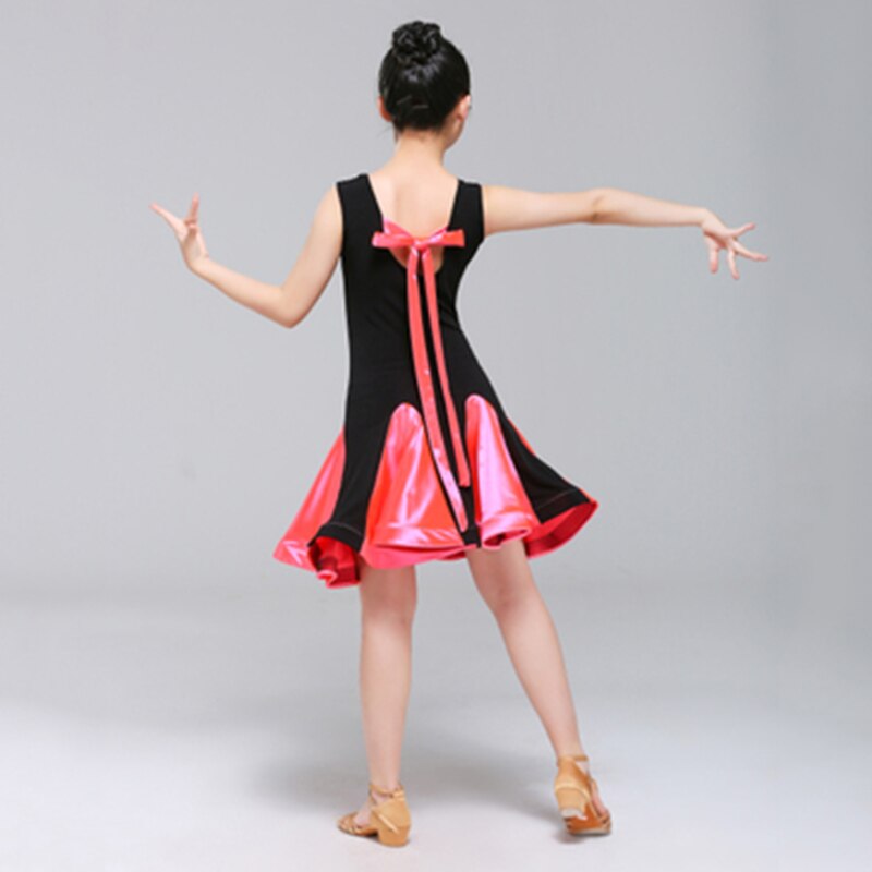 vestido de baile latino para niñas vestidos de baile de salón estándar sin mangas para niños ropa de salón de baile Salsa