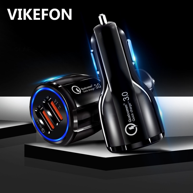 VIKEFON USB Autolader Quick Charge 3.0 QC 3.0 Mobiele Telefoon Snel Opladen Autolader voor iPhone X Samsung Xiaomi auto-Oplader